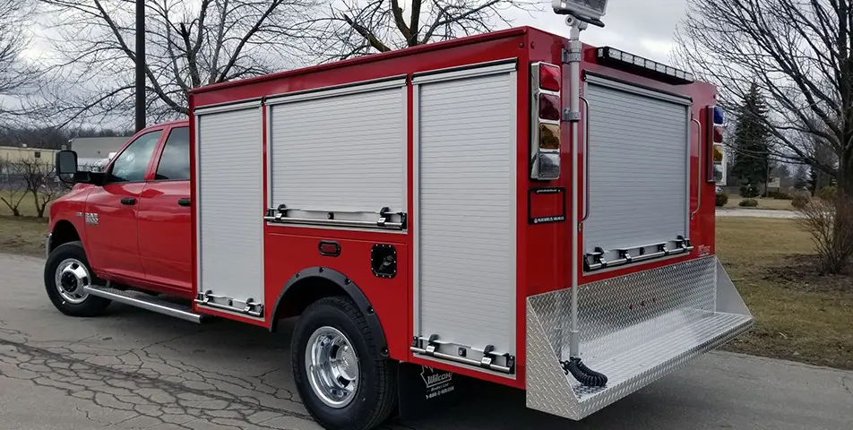 Emergency Vehicle Truck Bodies - Emergency Rescue - rolling side panel doors