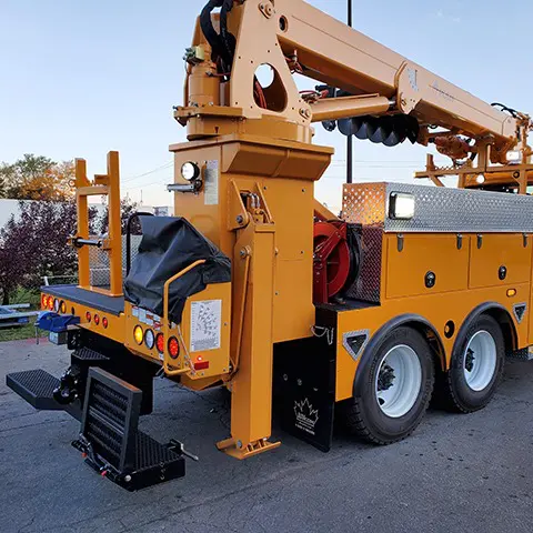 Yellow Utility Truck Bodies with crane attachment