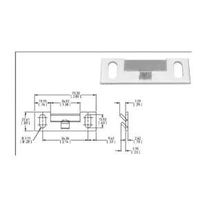 STRIKER PLATE, ZINC FOR SLAM LOCKS