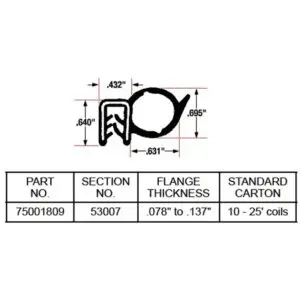 WEATHERSTRIPPING, STANDARD BULB STYLE
