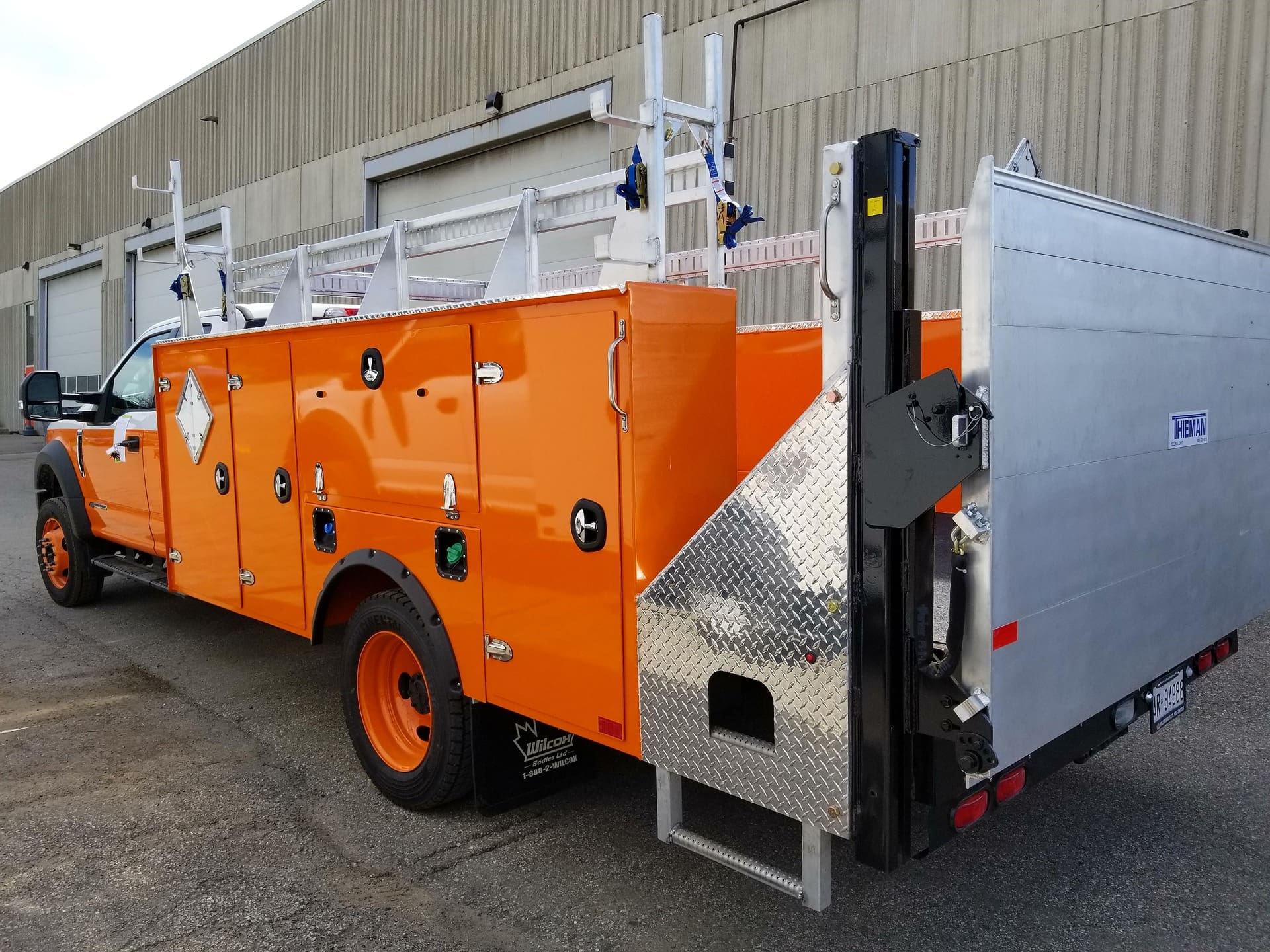Orange Service Truck Body from Wilcox Bodies Ltd.